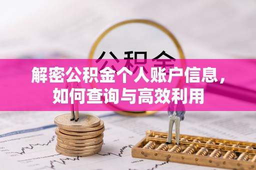 鹿草解密公积金个人账户信息，如何查询与高效利用